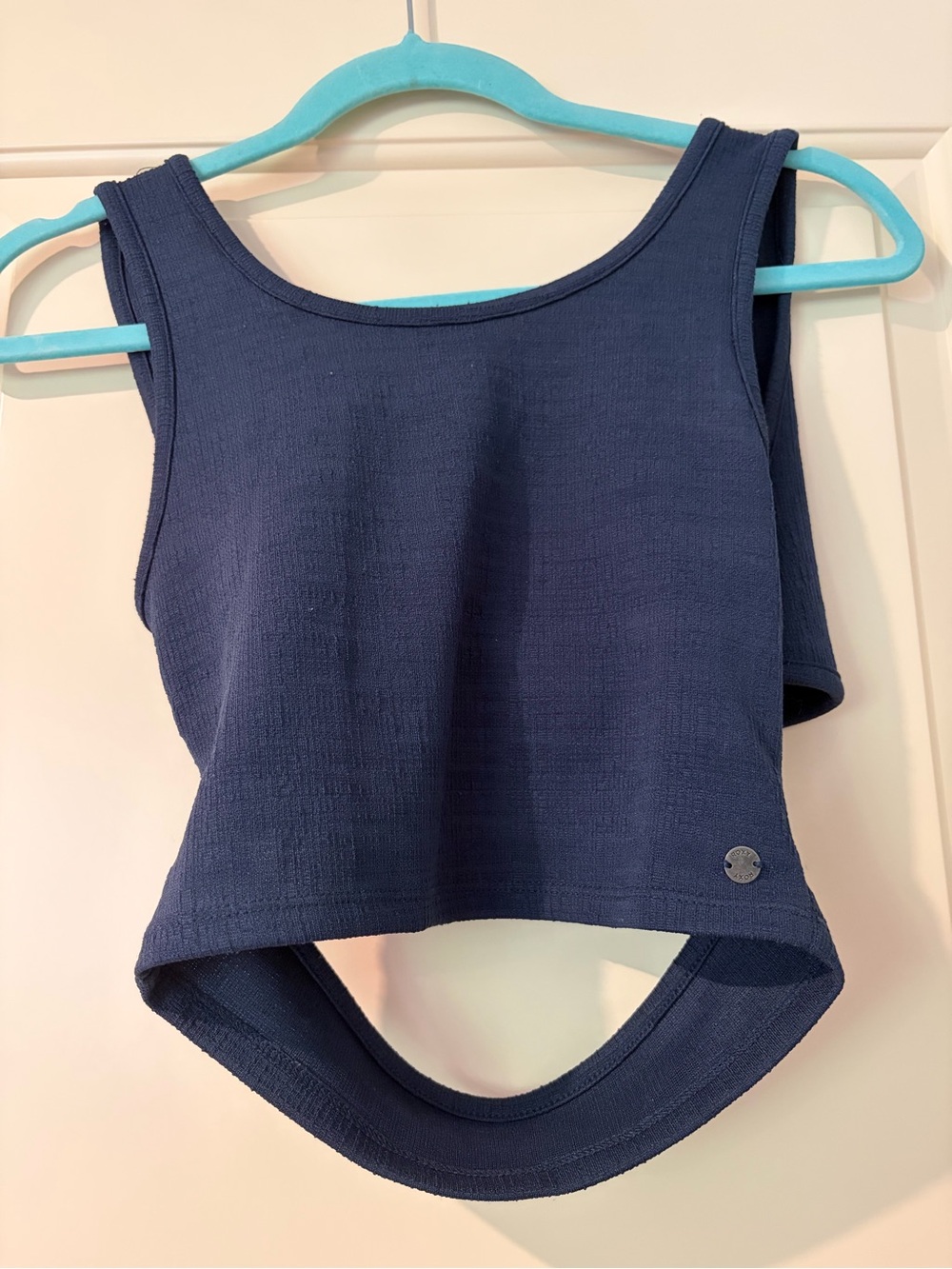 Roxy Navy Blue Cropped Tank Top with Back Cutout Size S - Picture 1 of 5